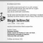 Traueranzeige Birgit Seltrecht