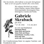 Traueranzeige Gabriele Skraback, geb. Koal