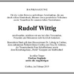 Traueranzeige Rudolf Wittig