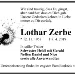 Traueranzeige Lothar Zerbe