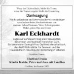 Danksagung Karl Eckhardt