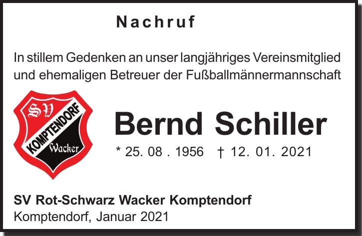 Nachruf Bernd Schiller