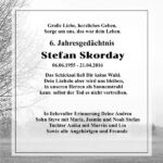 Jahresgedenken Stefan Skorday
