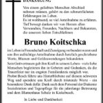 Danksagung Bruno Koitschka