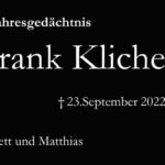 Jahresgedenken Frank Kliche