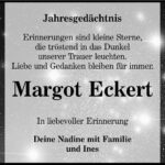 Jahresgedenken Margot Eckert