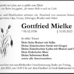 Traueranzeige Gottfried Mielke