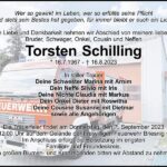 Traueranzeige Torsten Schilling