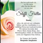 Danksagung Steffi Faltin