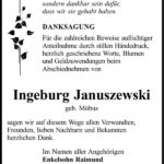 Danksagung Ingeburg Januszewski, geb. Möbus