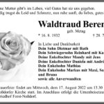 Traueranzeige Waldtraud Berendt, geb. Metag