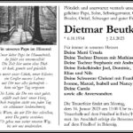 Traueranzeige Dietmar Beutke