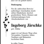 Traueranzeige Ingeborg Järschke, geb. Müller