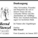 Traueranzeige Bernd Stenzel