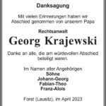 Danksagung Georg Krajewski