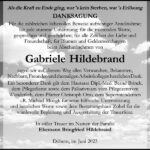 Danksagung Gabriele Hildebrand