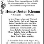 Traueranzeige Heinz-Dieter Klemm