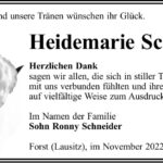 Danksagung Heidemarie Schneider