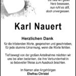 Danksagung Karl Nauert