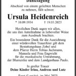 Danksagung Ursula Heidenreich