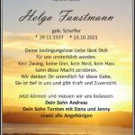 Traueranzeige Helga Faustmann, geb. Scheffer