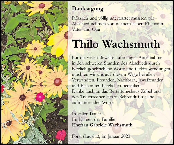 Danksagung Thilo Wachsmuth