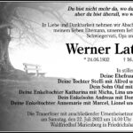 Traueranzeige Werner Latza
