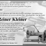 Danksagung Reiner Kleiner