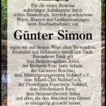Danksagung Günter Simon
