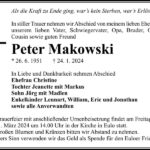 Traueranzeige Peter Makowski