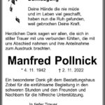 Danksagung Manfred Pollnick