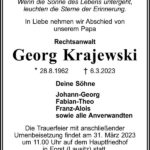 Traueranzeige Georg Krajewski