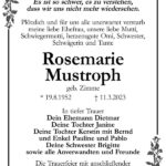 Traueranzeige Rosemarie Mustroph, geb. Zimme