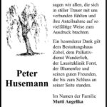 Danksagung Peter Husemann