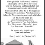 Danksagung Hans Ernst Voß