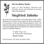 Danksagung Siegfried Jahnke