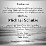 Danksagung Michael Schulze