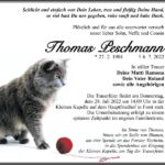Traueranzeige Thomas Peschmann