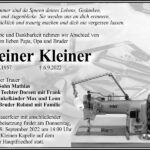 Traueranzeige Reiner Kleiner