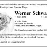 Traueranzeige Werner Schwarz