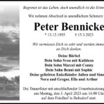 Traueranzeige Peter Bennicke