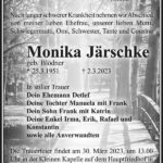 Traueranzeige Monika Järschke, geb. Blödner