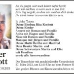 Traueranzeige Rainer Kockott