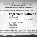 Traueranzeige Ingetraut Nakoinz, geb. Simmack