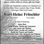 Traueranzeige Karl-Heinz Fritschler