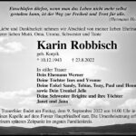 Traueranzeige Karin Robbisch, geb. Korpik