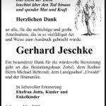 Danksagung Gerhard Jeschke