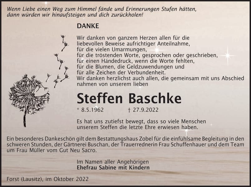 Danksagung Steffen Baschke