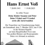 Traueranzeige Hans Ernst Voß