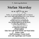 Jahresgedenken Stefan Skorday